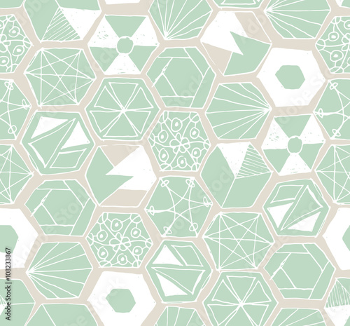 Hand drawn doodle hexagons ...