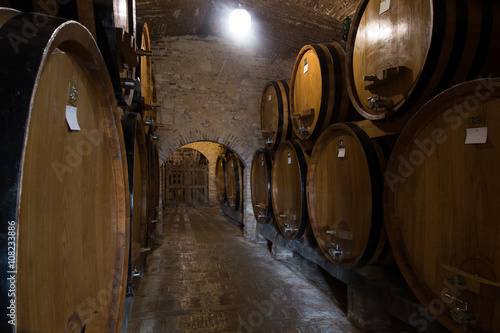 Cantina con botti di vino