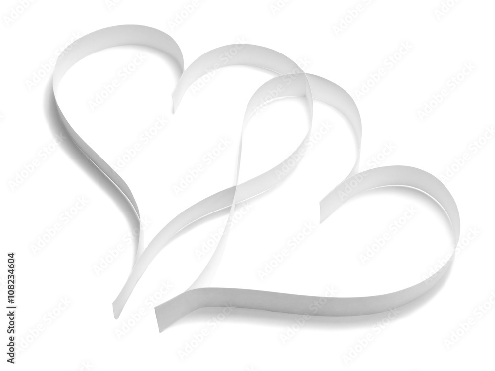 Pair of paper hearts Pair of paper hearts