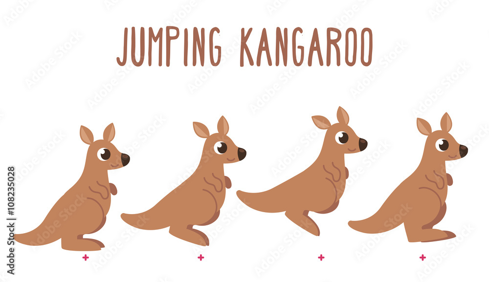 Cartoon kangaroo jumping Cartoon kangaroo jumping