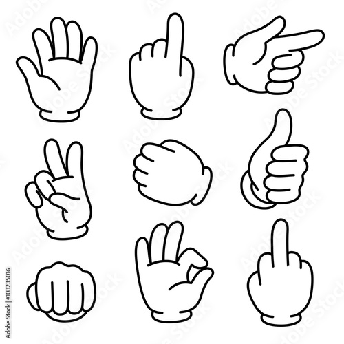 Cartoon hands set