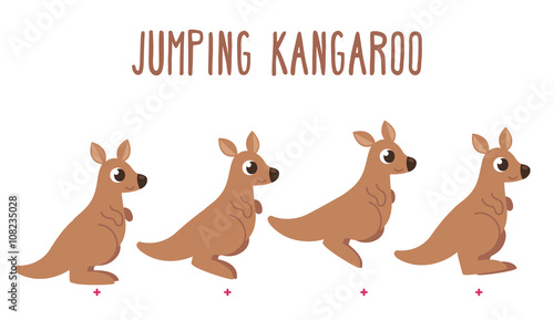 Cartoon kangaroo jumping