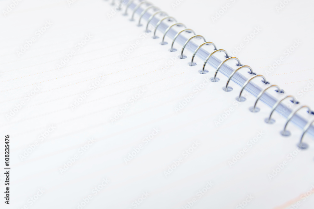 notebook with a metal spring and blank pages notebook with a metal spring and blank pages