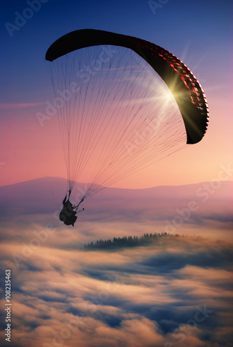Paraglide in a sky