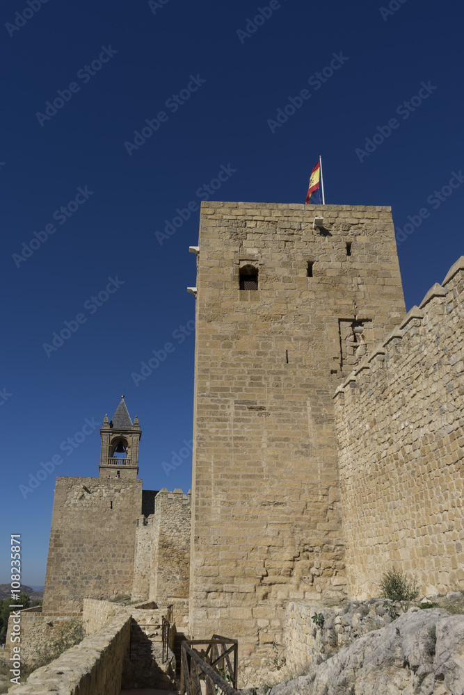 Antigua alcazaba de la época musulmana en la ciudad de Antequera, Málaga