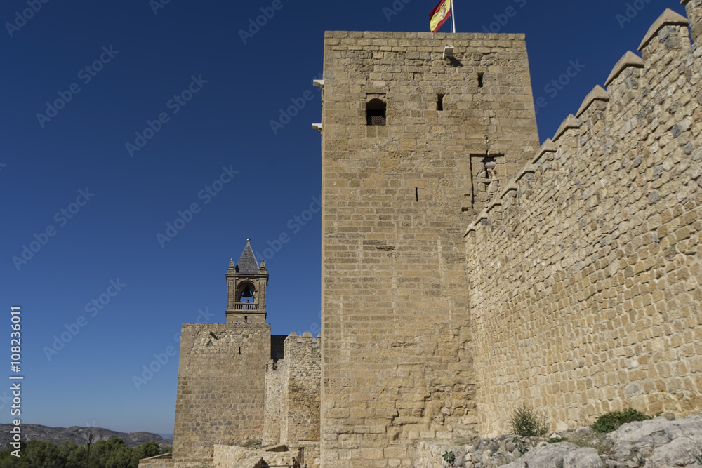 Hermosa alcazaba de la época musulmana en la ciudad de Antequera, Málaga