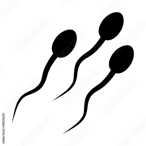 Sperm or spermatozoon cells flat icon for apps and websites