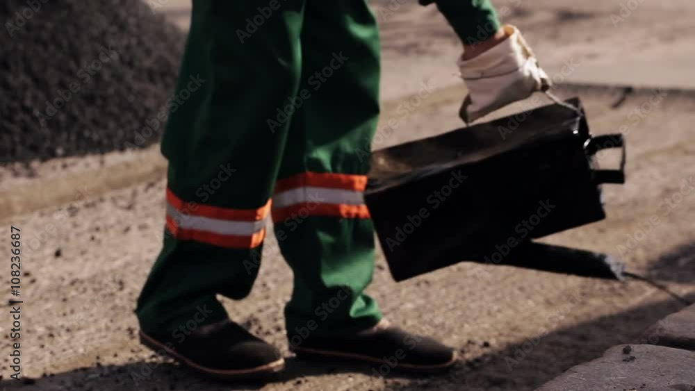 Workers on a road construction, industry and teamwork Workers on a road construction, industry and teamwork