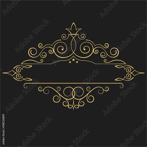 Vintage vector monogram. Elegant emblem logo for restaurants, hotels, bars and boutiques. It can be used to design business cards, invitations, booklets and brochures