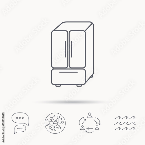 American fridge icon. Refrigerator sign.