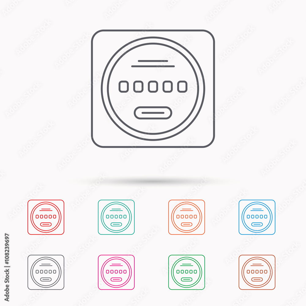 Electricity power counter icon. Measurement sign. Electricity power counter icon. Measurement sign.