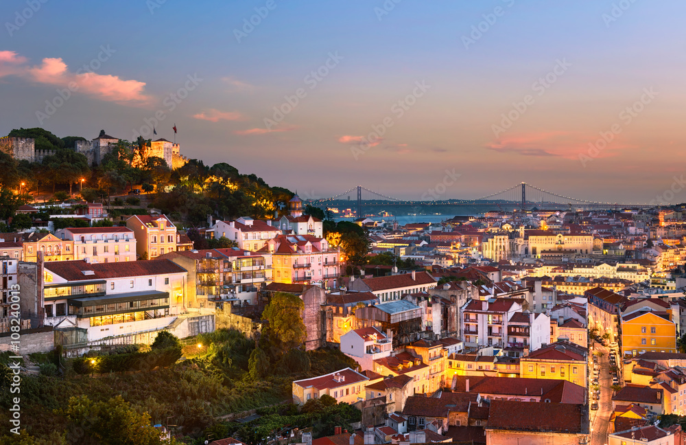 Lisbon old town cityscape, Portugal