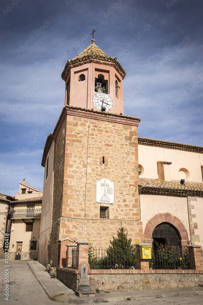 Santa Ana church in Tramacastilla town, Teruel, Spain