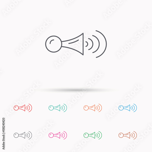 Klaxon signal icon. Car horn sign.