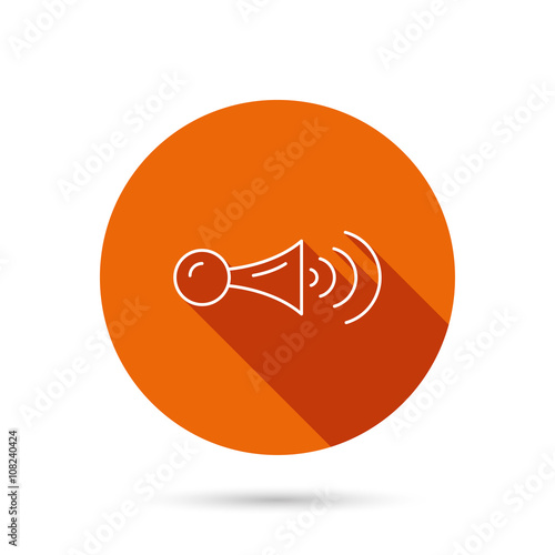 Klaxon signal icon. Car horn sign.