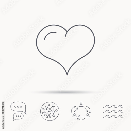 Love heart icon. Life sign.