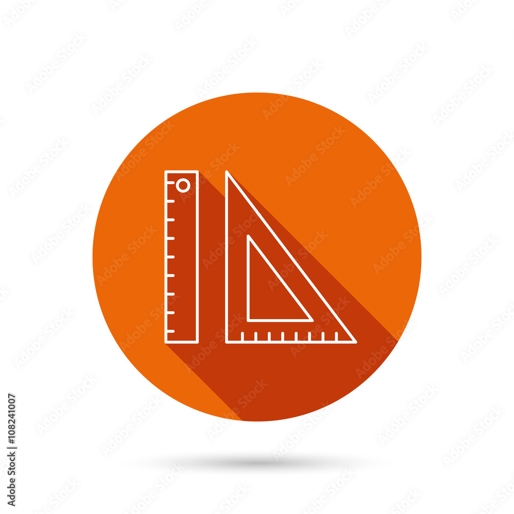 Triangular ruler icon. Straightedge sign. Triangular ruler icon. Straightedge sign.