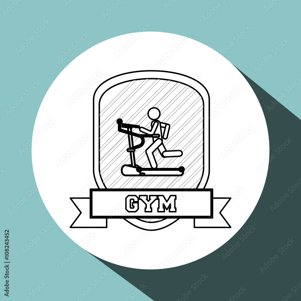 Gym and running machine design , vector illustration Gym and running machine design , vector illustration