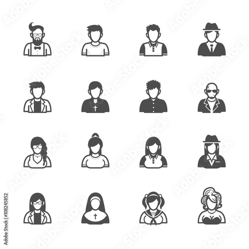 People Icons with White Background