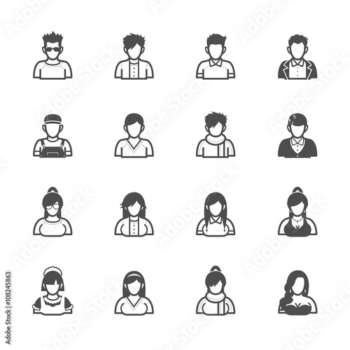 People Icons with White Background