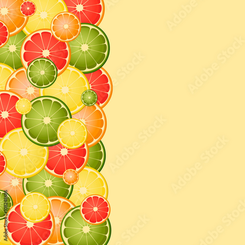 Vector background with different slice citruses