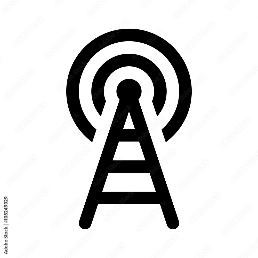 Radio signal broadcast tower / mast antenna line art icon for apps and  websites Stock-Vektorgrafik | Adobe Stock