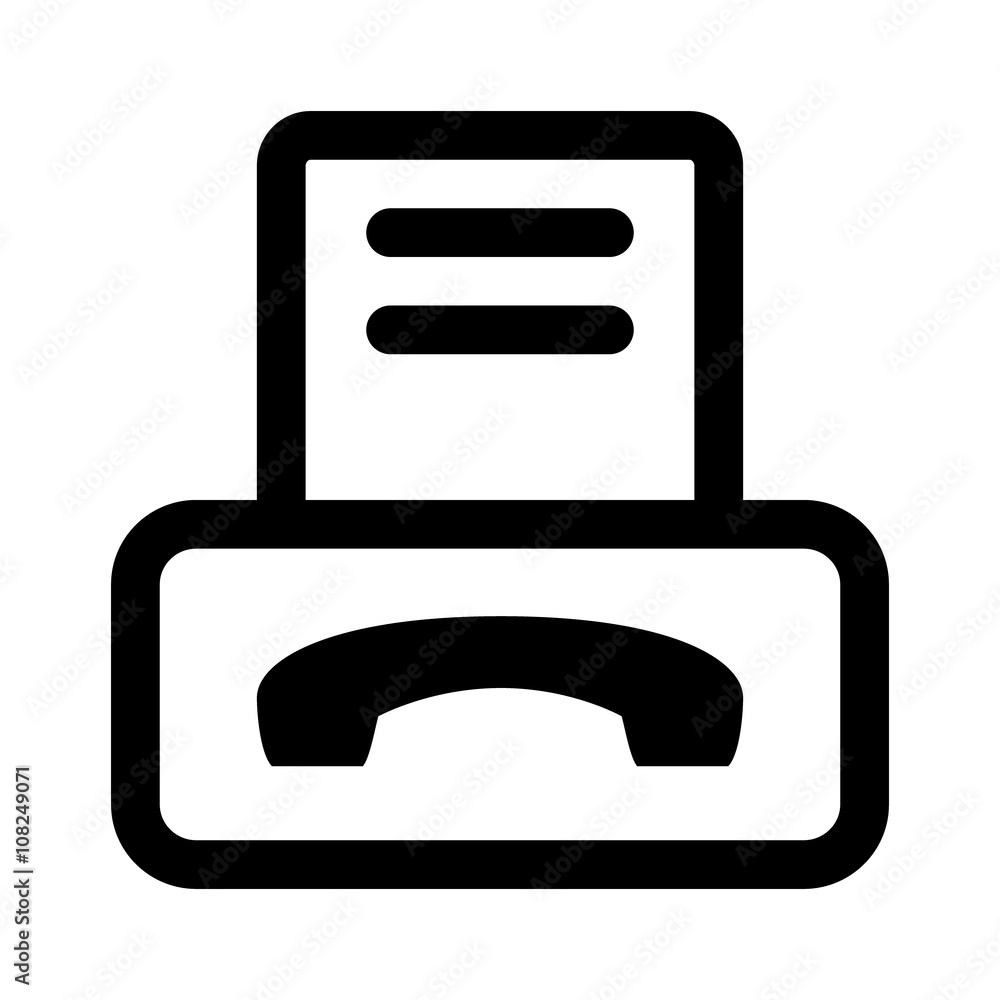 Fax machine flat icon for apps and websites - obrazy, fototapety, plakaty 