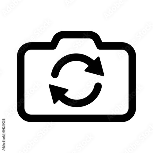 Switch from front to back camera outline flat icon for apps