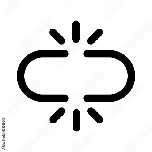 Broken chain link or disconnect line art icon for apps and websites