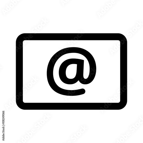 Email message with at sign line art icon for apps and websites