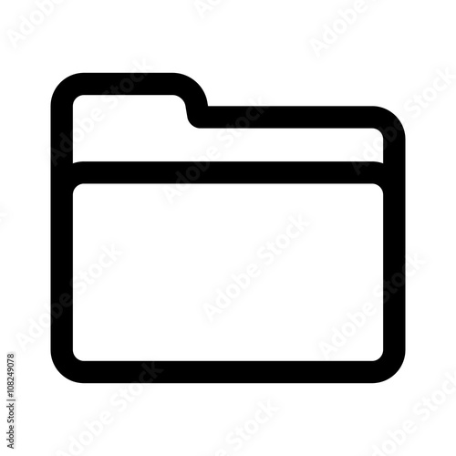 Document folder / file folder or binder line art icon for apps and websites