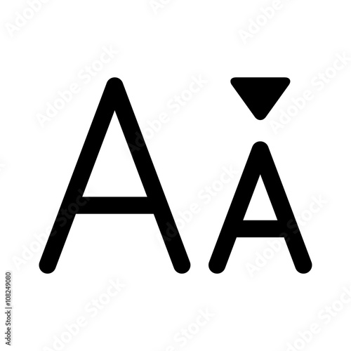 Decrease or reduce font / typeface size line art icon for apps and websites