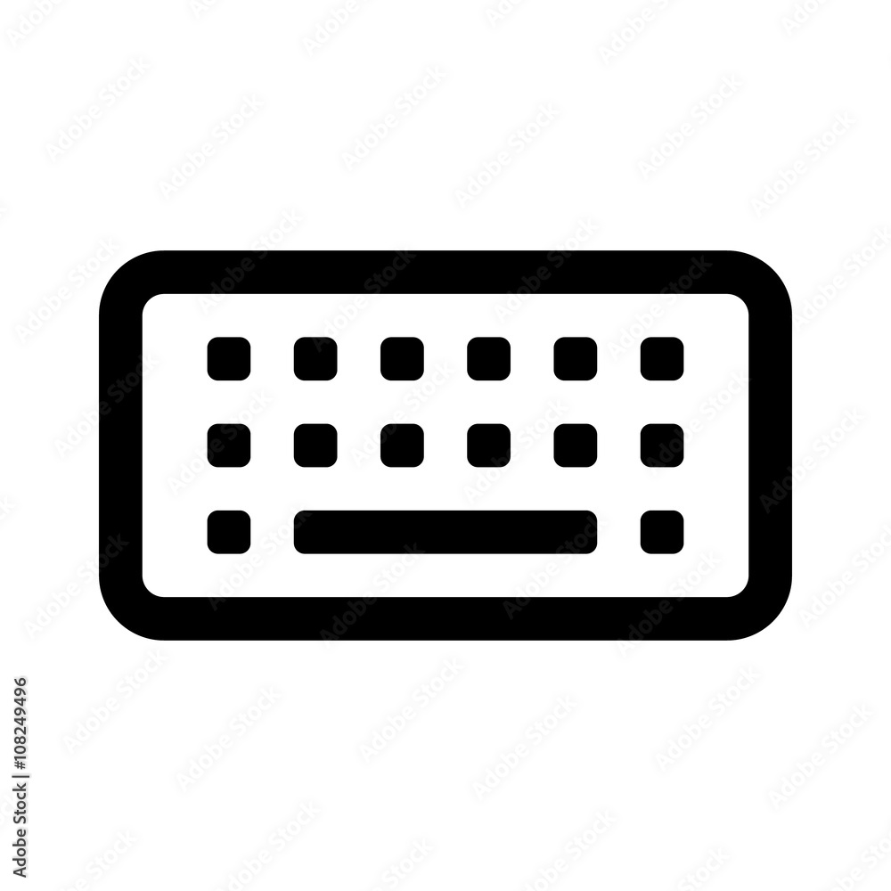Virtual software on screen keyboard line art icon for apps Virtual software on screen keyboard line art icon for apps