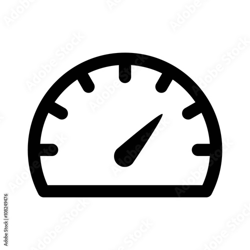 Speedometer gauge or car dashboard line art icon for apps and websites