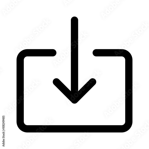 Import file or import document download line art icon for apps and websites