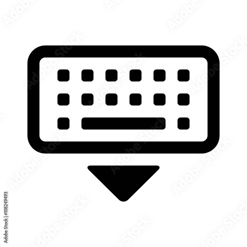 Dismiss keyboard line art icon for apps and websites