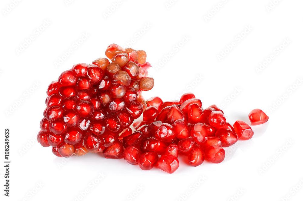 Pomegranate seed isolated on white background Pomegranate seed isolated on white background