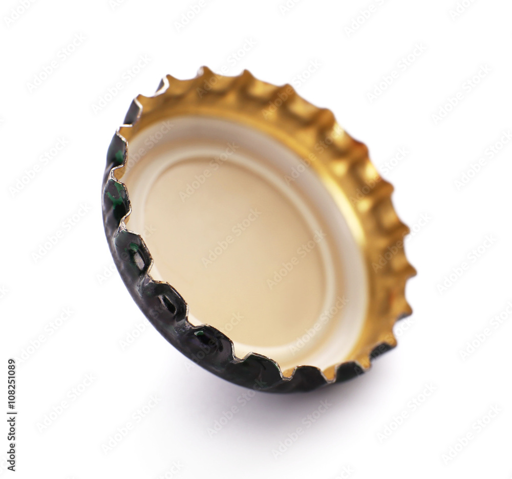 Beer bottle cap, isolated on white Beer bottle cap, isolated on white