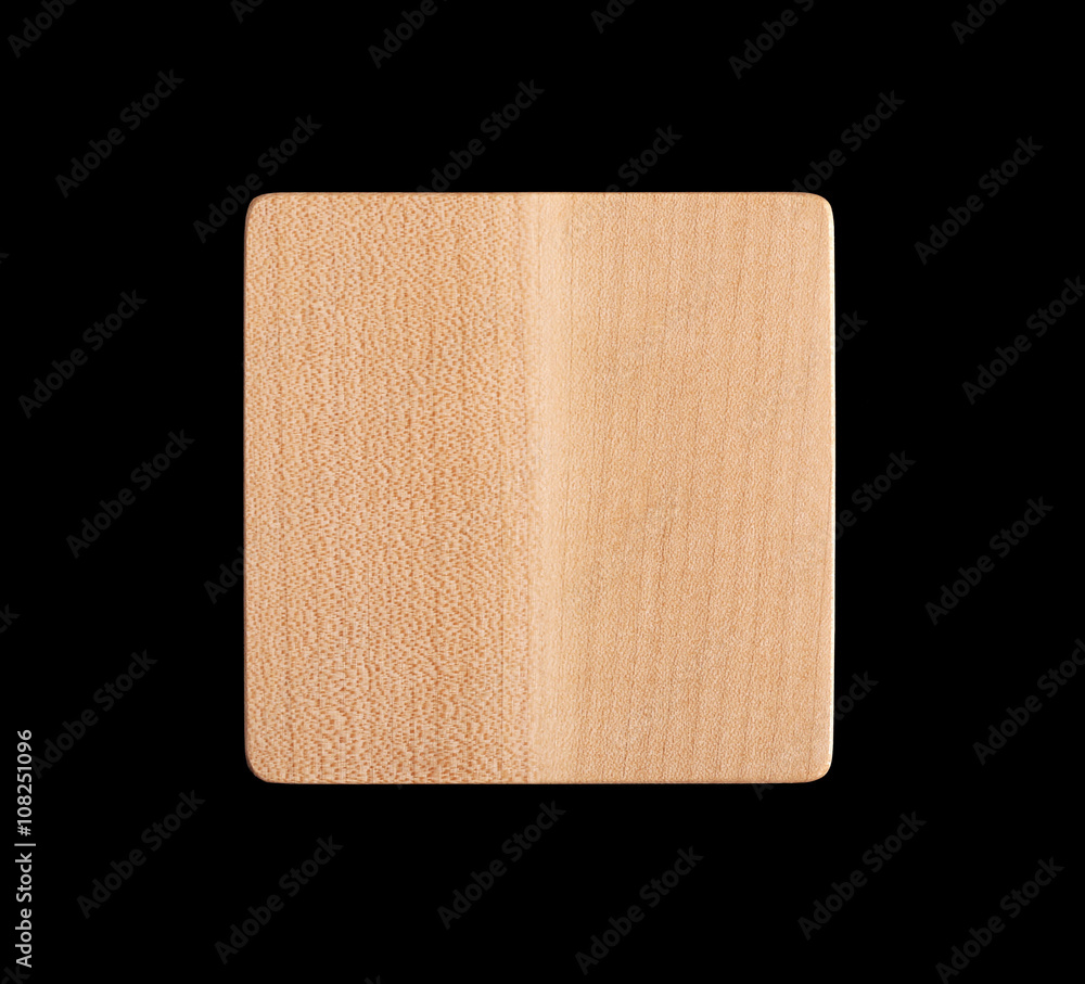 Square wooden drink coaster on black background Square wooden drink coaster on black background