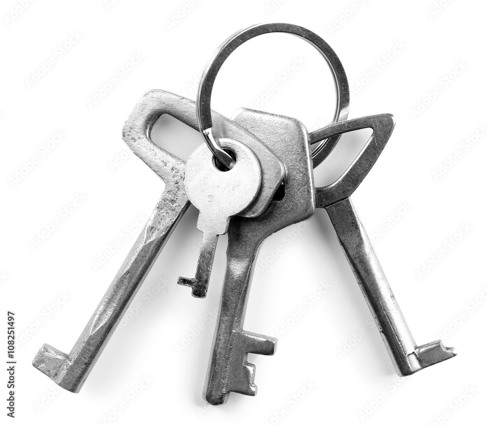 Bunch of keys, isolated on white Bunch of keys, isolated on white