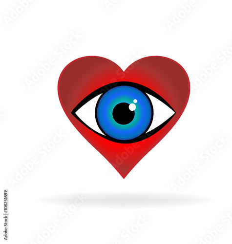 Love eye icon vector logo design template. Creative graphic design