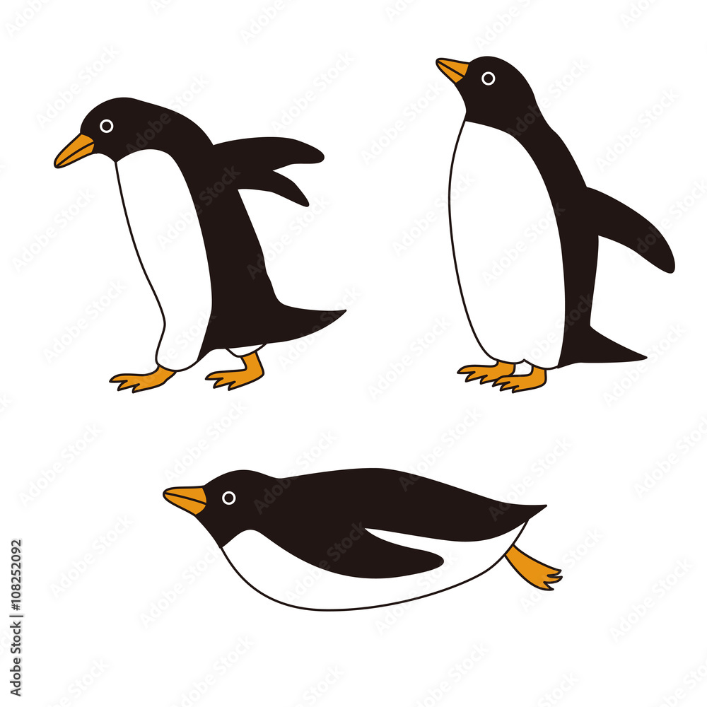 Obraz premium いろいろなポーズのペンギン