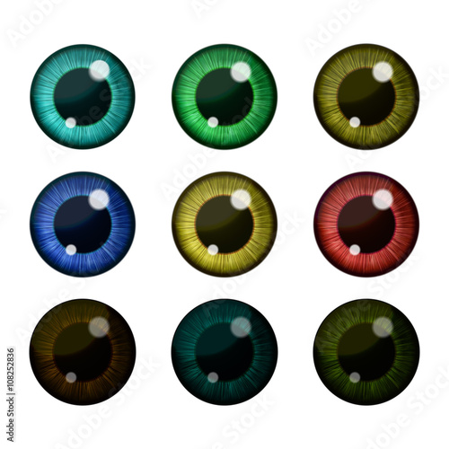 Vector eyes collection. Human pupil