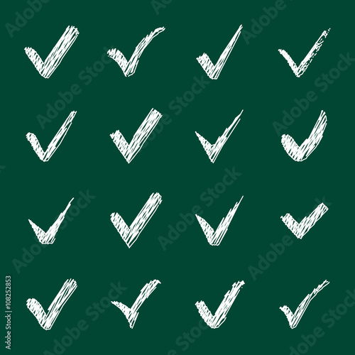 Vector set of black confirm check box icons.