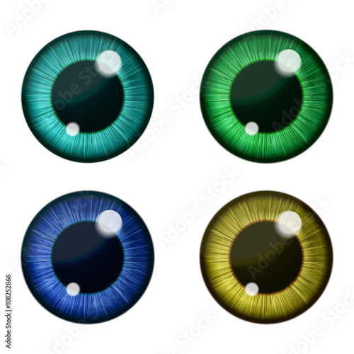 Vector eyes collection. Human pupil