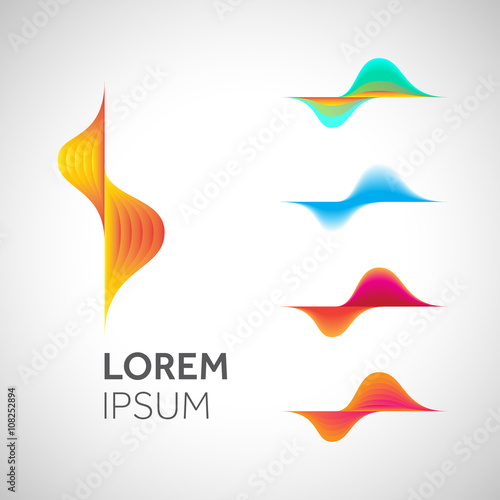 Vector abstract wave icon for company