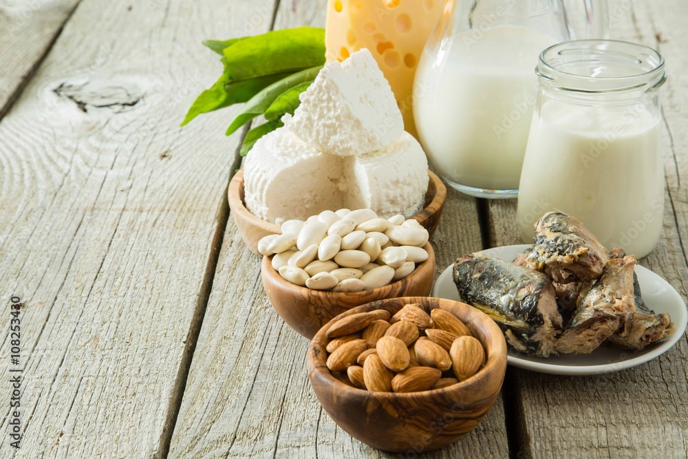 Selection of food that is rich in calcium Selection of food that is rich in calcium