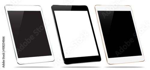 mockup tablet collection set isolated on white vector design