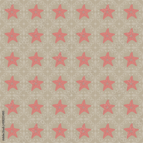 seamless pattern with starfish