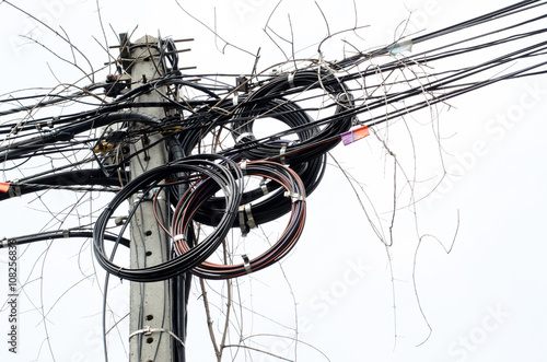 Canvas Print Jumbled Cables